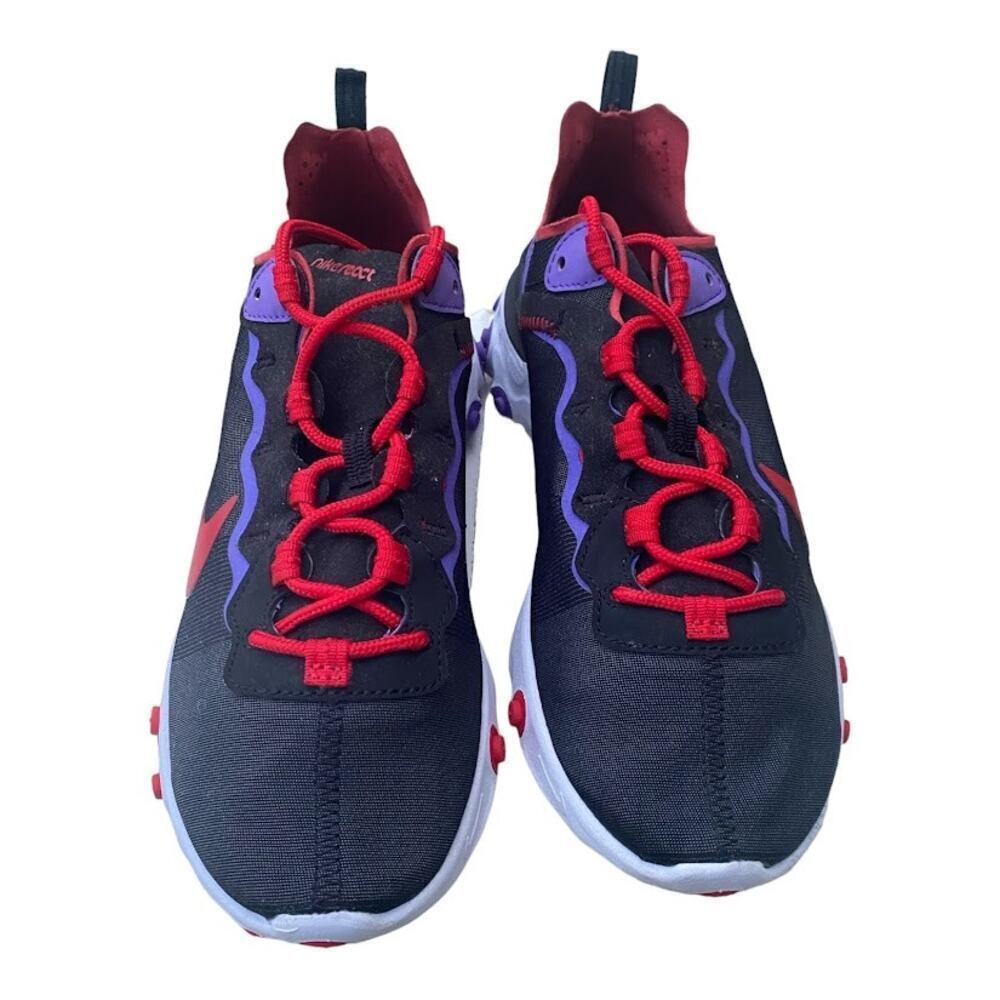 Nike React Element 55 Womenns 7.5 Black Red Purple CQ9903-001 Running Sneakers - Picture 3 of 16
